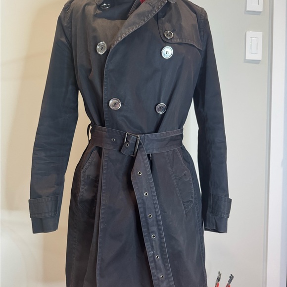 Burberry Jackets & Blazers - Burberry Brit  Black Double-Breasted Trench Coat